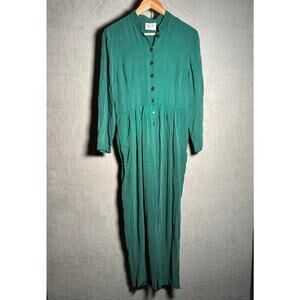 Wild Rose Sport Green Long Sleeve‎ Jumpsuit Size 8 Vintage